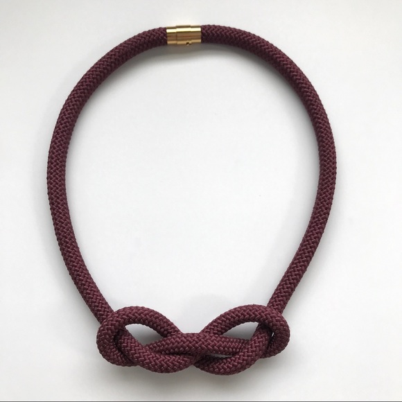 Burgundy long rope necklace multiple ways to wear - Picture 6 of 15